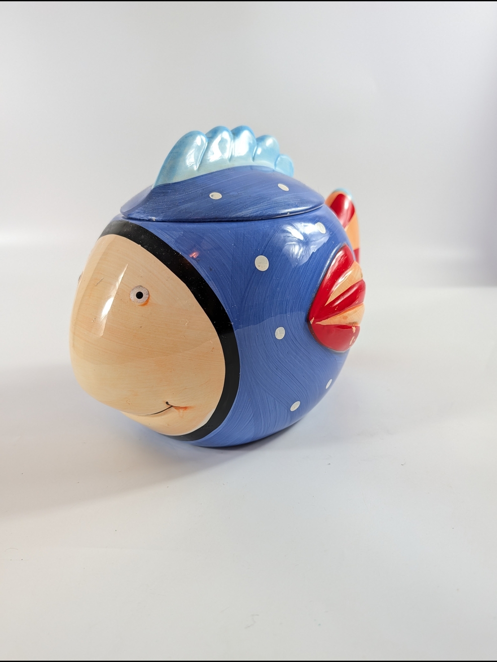 Vintage Coco Dowley Colorful Fish Cookie Jar Certified International Corp